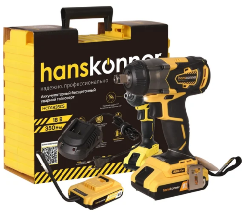 ���� ��������� HCD18350S (18�, Unibattery,350��, 1/2", 3 ����, 2x2. 4��, ����) Hanskonner